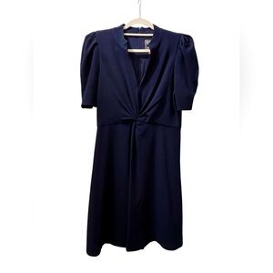 VINCE CAMUTO ~Women’s ~ Size 8 ~ Navy Blue Short Sleeve Lined Dress V Neck